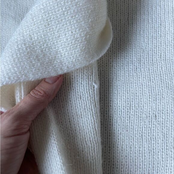 Cozy vintage White Knit American South Side Alpaca wool Cardigan with pockets - Picture 12 of 14